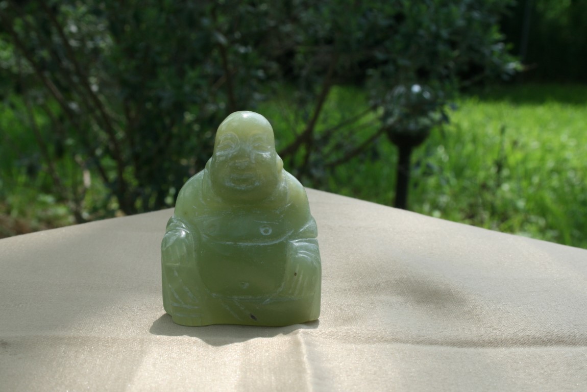 Green Calcite Buddha relaxation, emotional balance, release of stress and resentment, connection the heart 4679